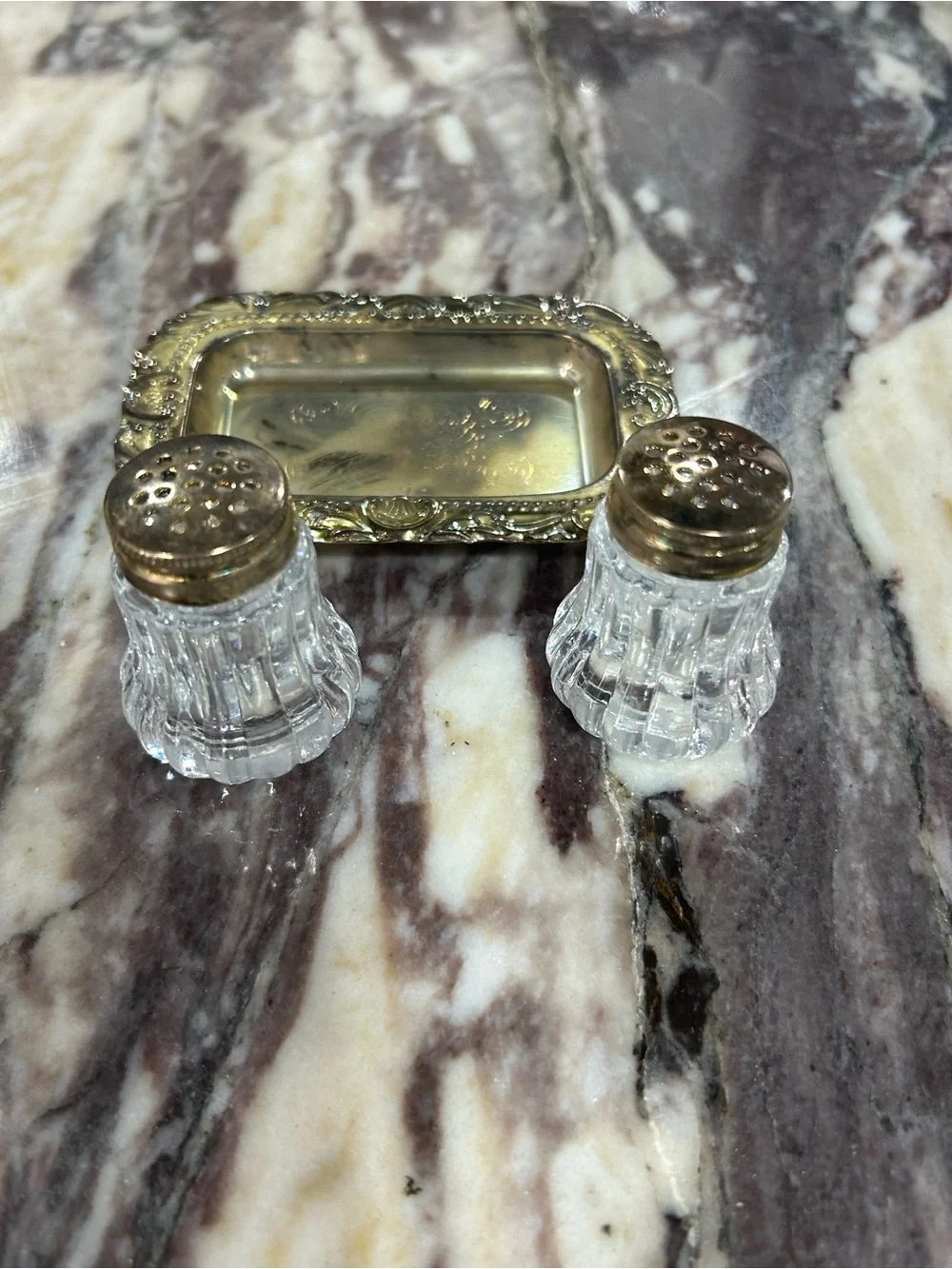 Vintage Mini Salt and Pepper Shakers 3 Piece Set